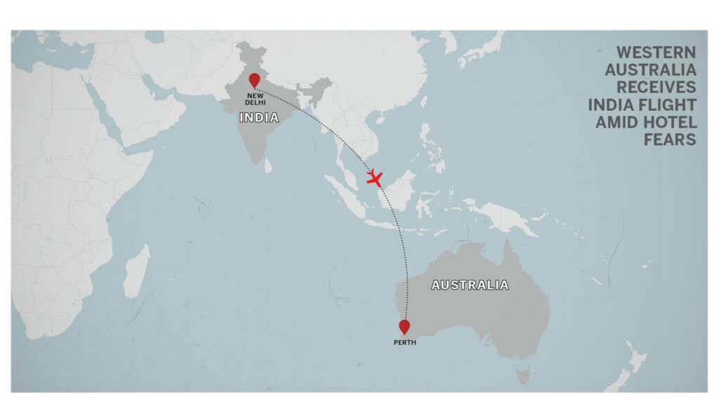 Map of Delhi, India, Perth, Australia 