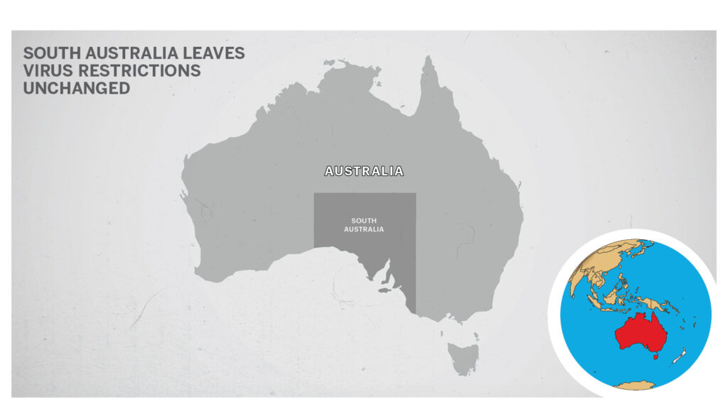 The map of South Australia, Australia.