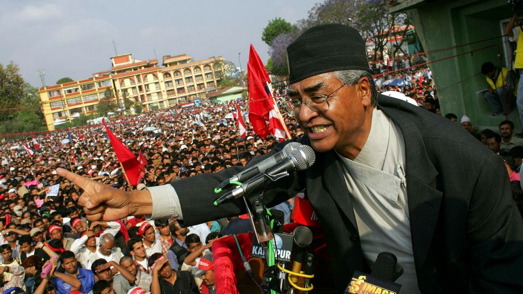 The Nepal Supreme Court has ordered the appointment of Nepali Congress President Sher Bahadur Deuba as the new Prime Minister of the country within the next two days and reinstated the dissolved lower house of the parliament on July 12. (Pictured) her Bahadur Deuba addresses activists at a pro-democracy rally April 27, 2006 in Kathmandu, Nepal. (Paula Bronstein/Getty Images)