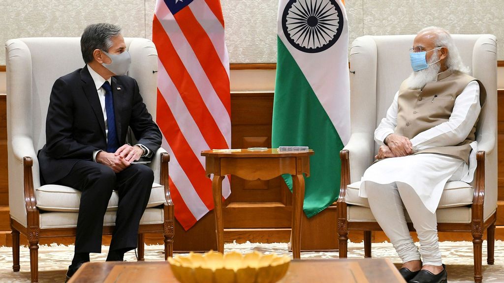 The US Secretary of State, Mr. Antony J. Blinken calling on the Prime Minister, Narendra Modi, in New Delhi on July 28, 2021. (pib.gov.in)