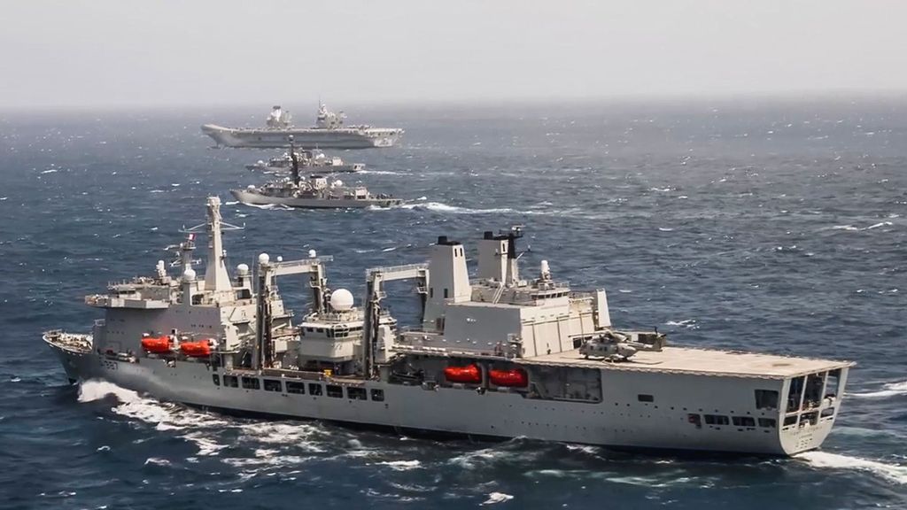 The U.K. Royal Navy’s Carrier Strike Group recently completed its first major workout since entering the Indian Ocean. (@royalnavy/Zenger News)